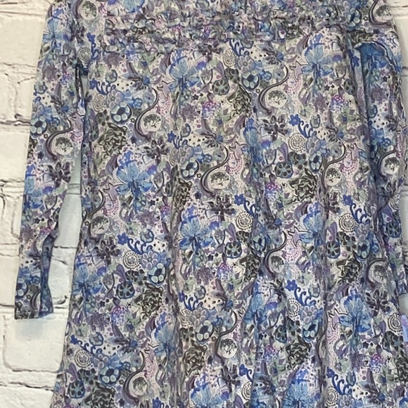 Rabbit Moon Blue Gray Floral Dress Size 4Y Excellent Condition - Picture 4 of 9